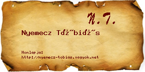 Nyemecz Tóbiás névjegykártya